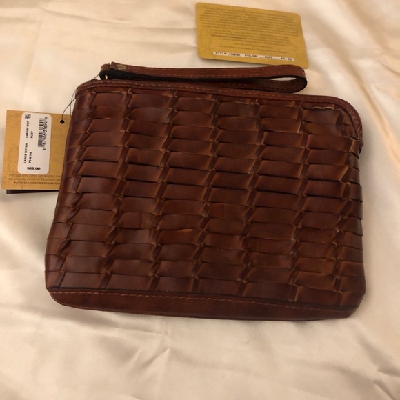Patricia Nash Cassini Large Woven Leather Wristlet Color Rust NWT & Card - Picture 3 of 12